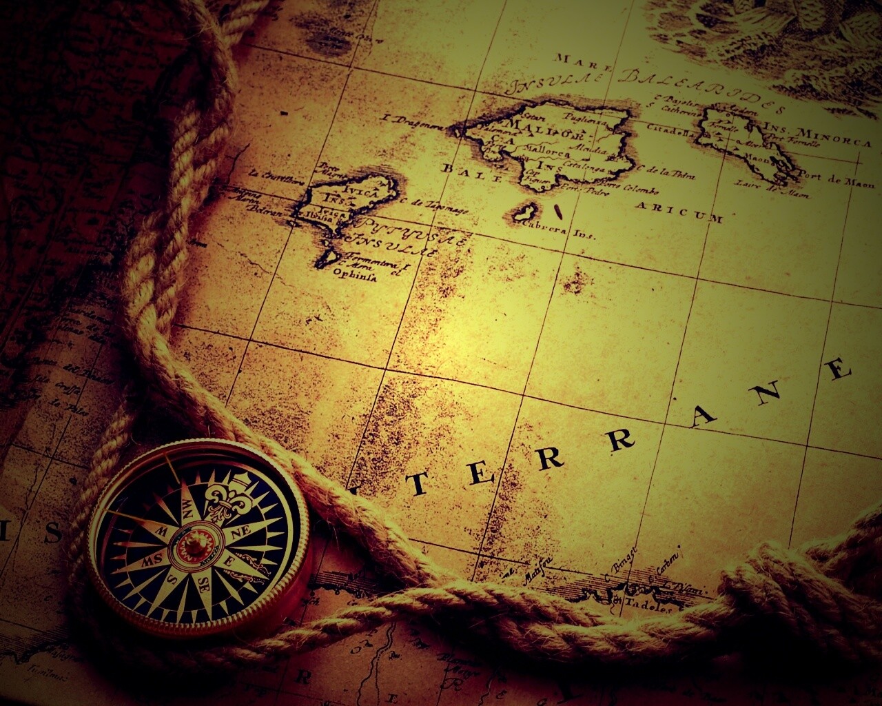 Старинная карта обои