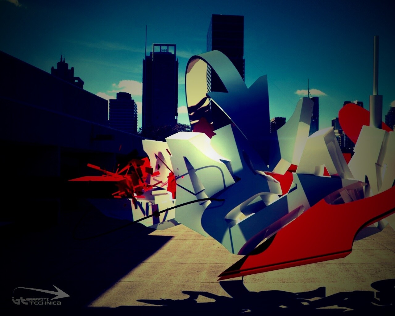 Трехмерное граффити обои