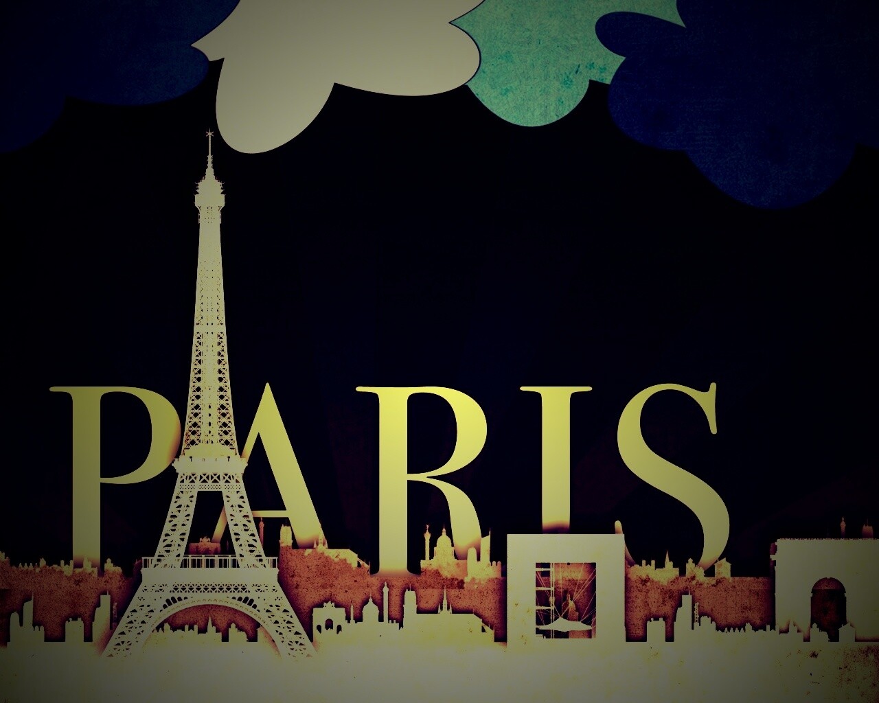 Париж в стиле декупажа обои