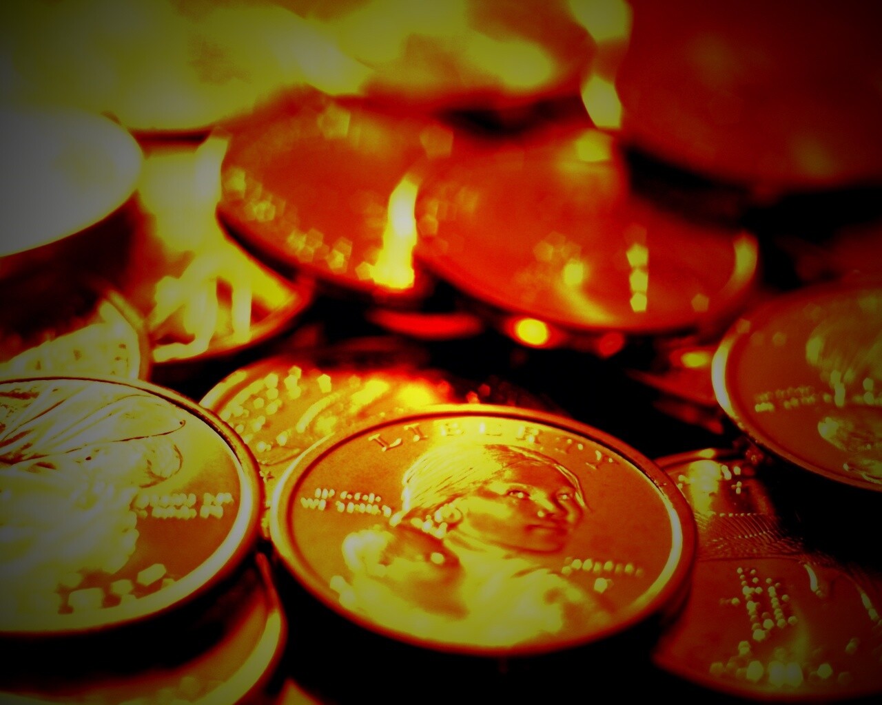 Золотые монеты обои