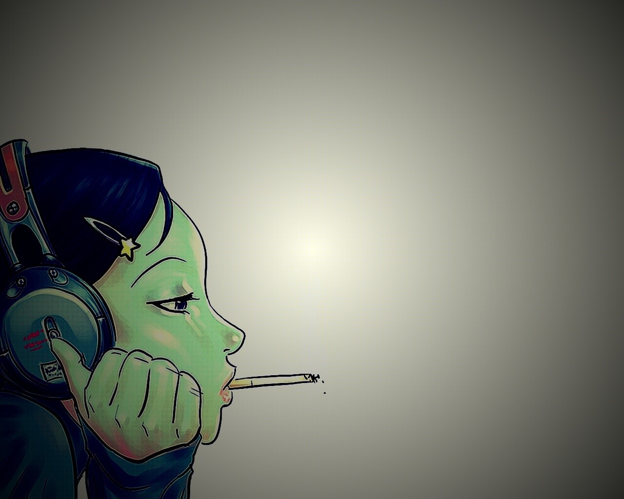 Курящая девушка обои