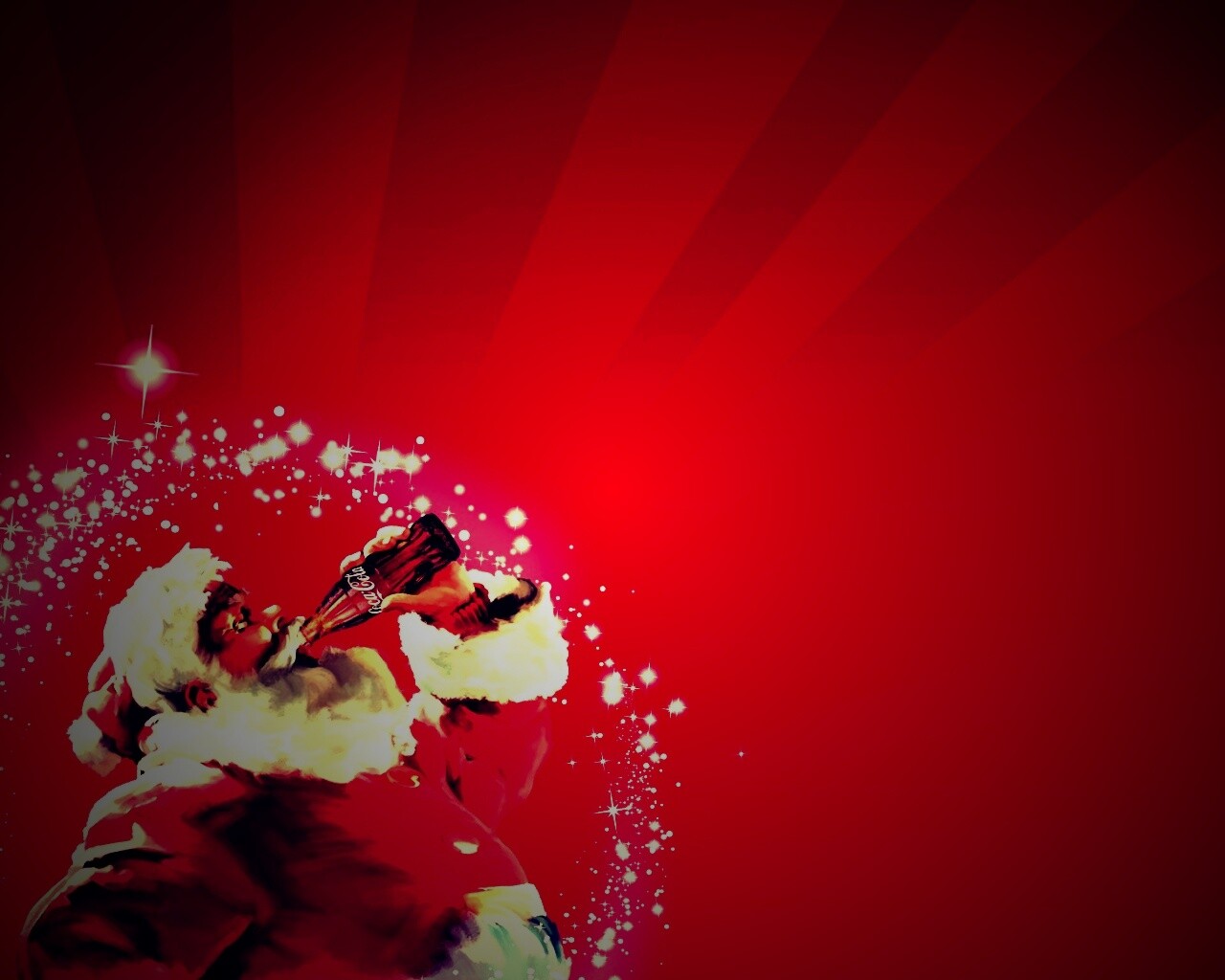 Санта Клаус с кока-колой обои