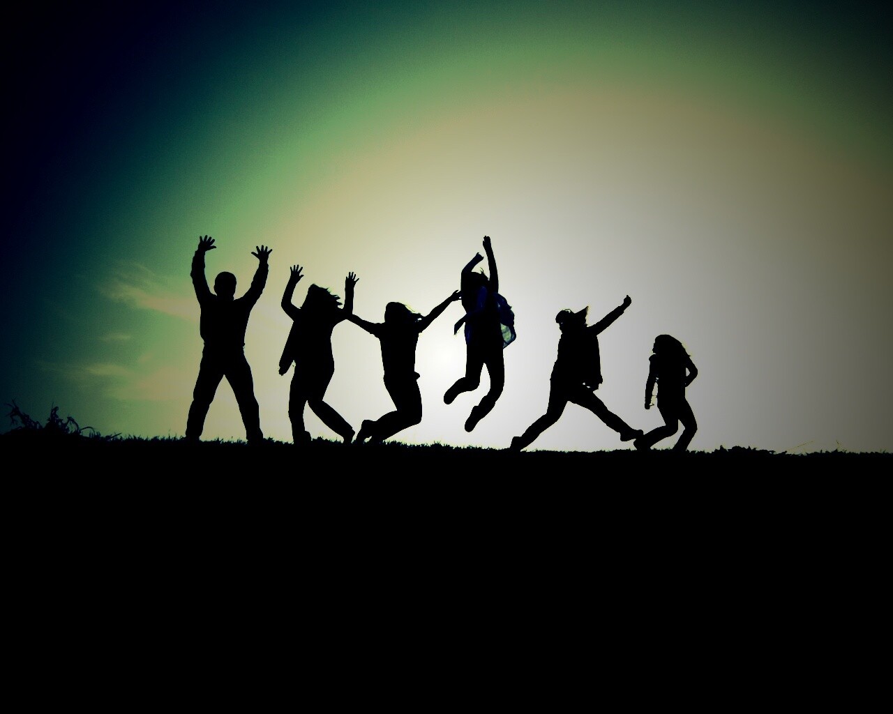 Силуэты людей обои