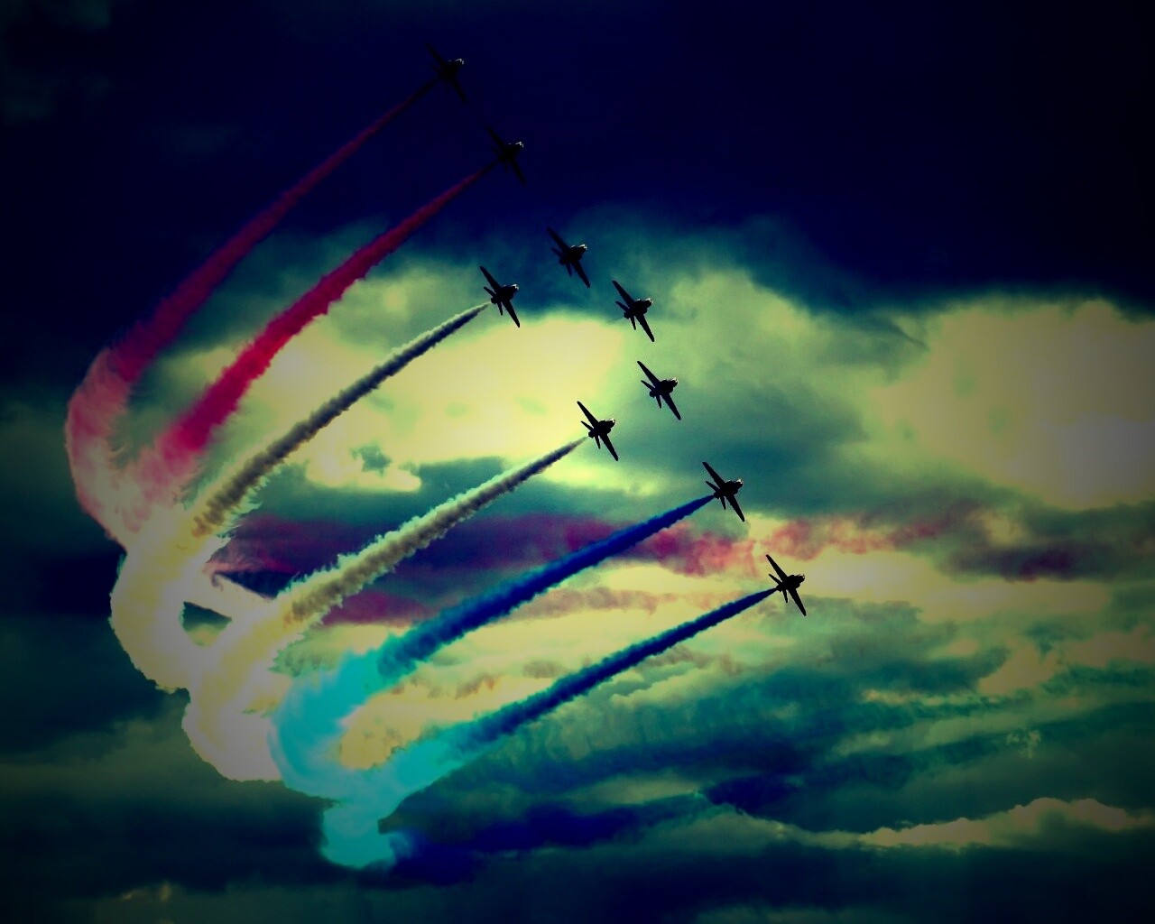 Радужная авиация обои