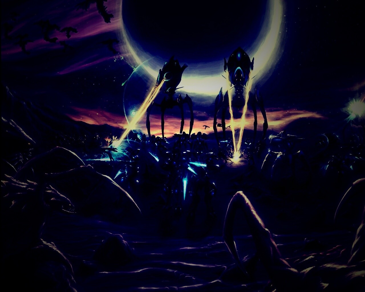 Протосы против зергов обои