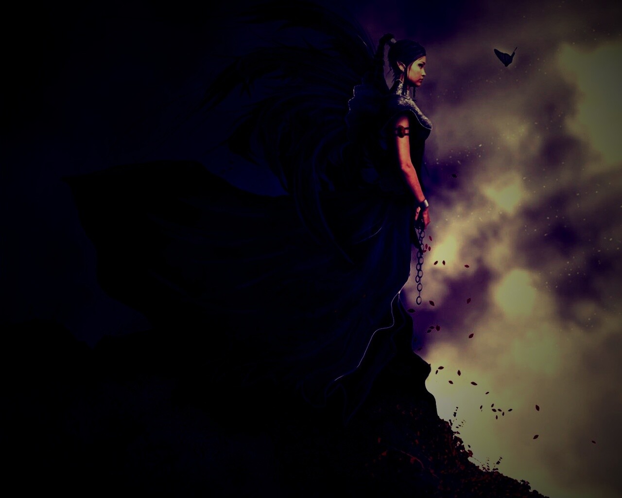 Девушка в тумане обои