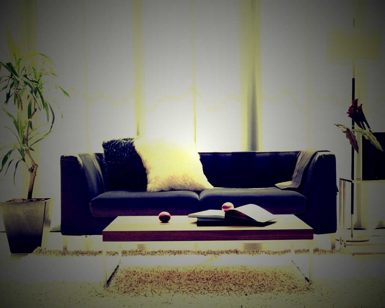 Гостиная с интересным дизайном обои