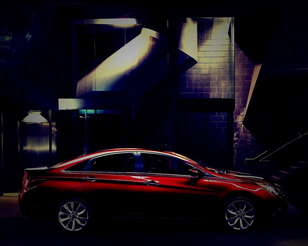 Красный хёндай солярис обои