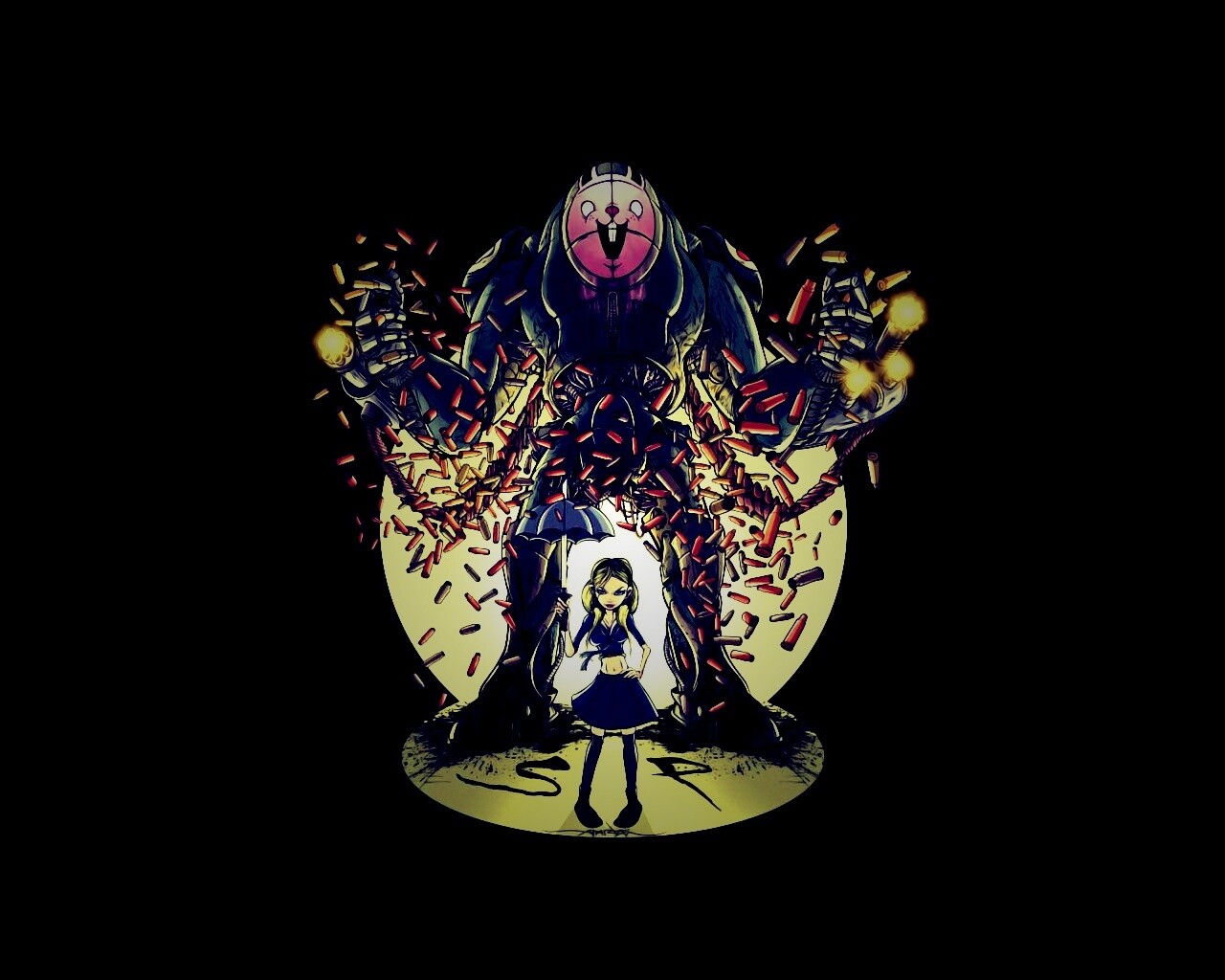 Куколка и боевой робот обои