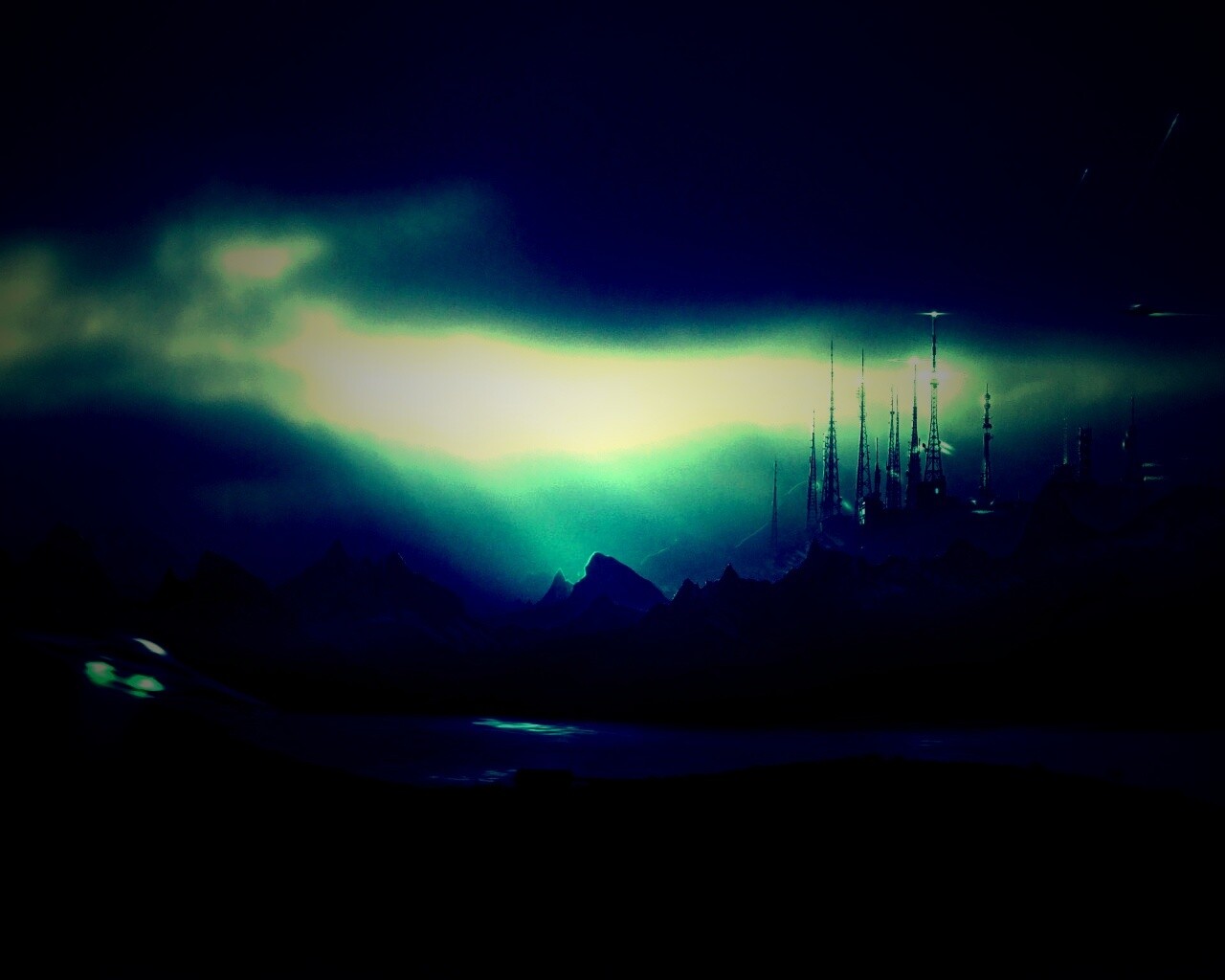 Долина в стиле SciFi обои