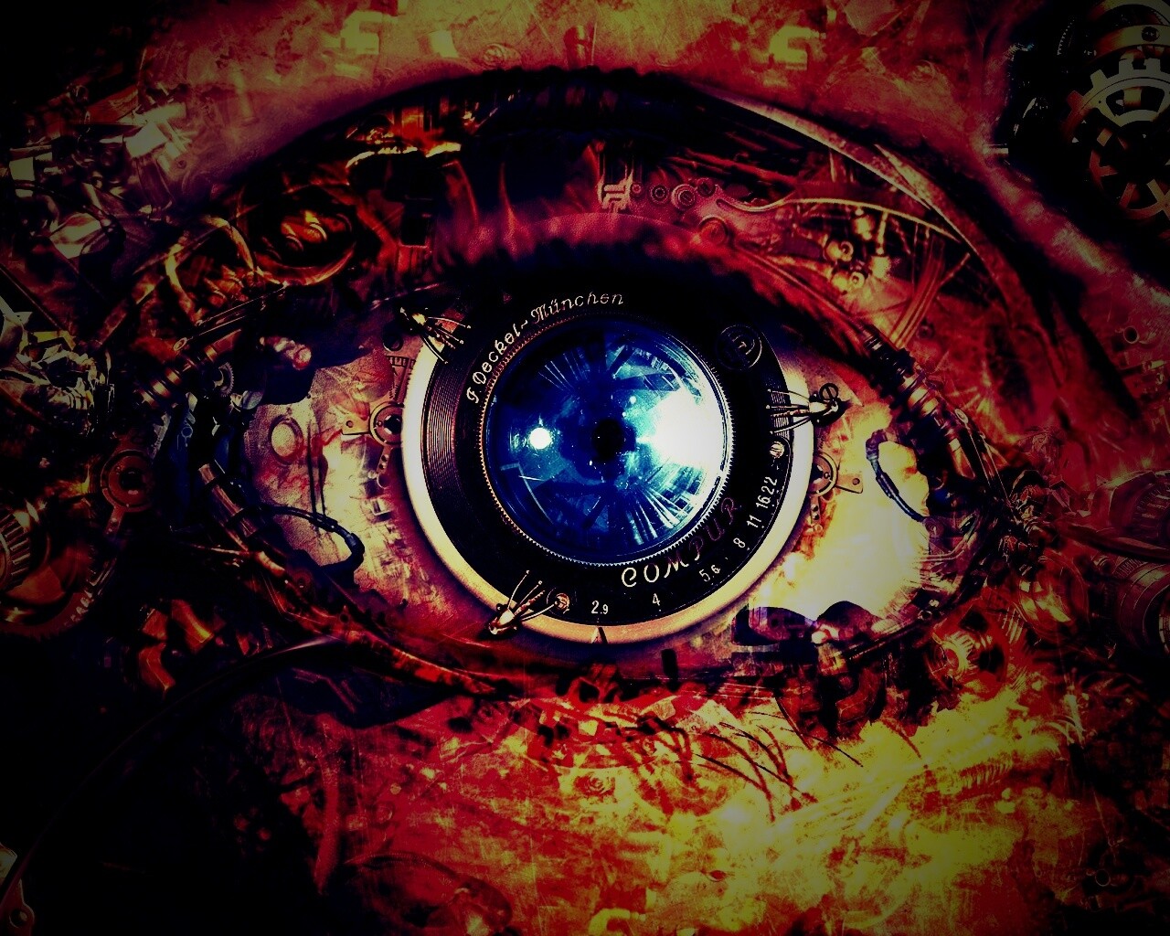 Механический глаз обои