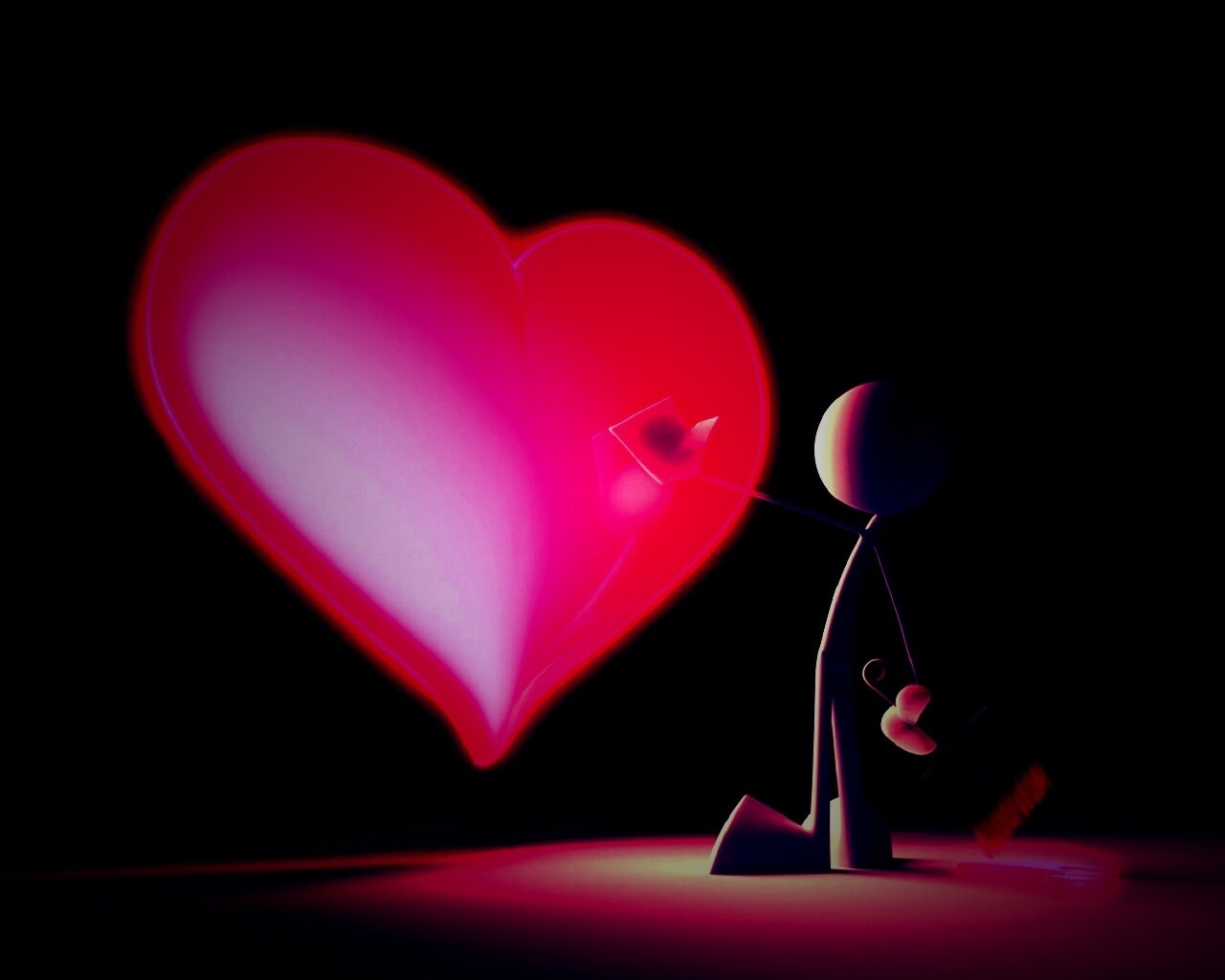 Нарисованное сердце обои