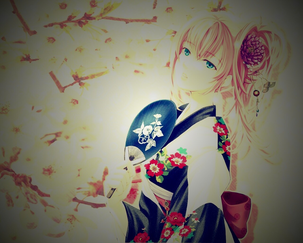 Девушка в кимоно обои