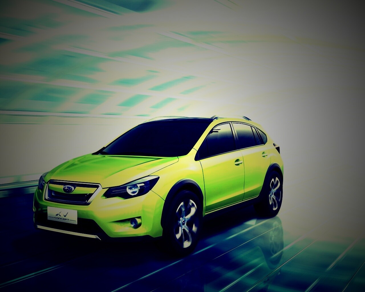 Субару в тоннеле обои