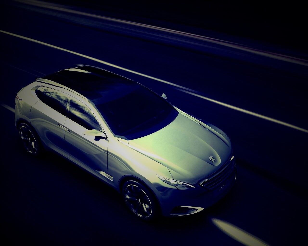 Концепт пежо на трассе обои