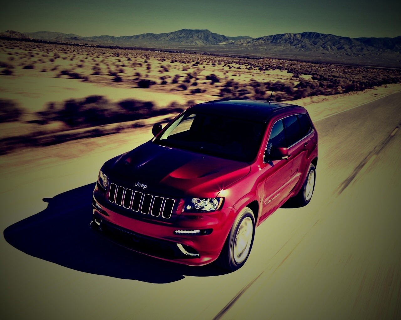 Красный Jeep обои