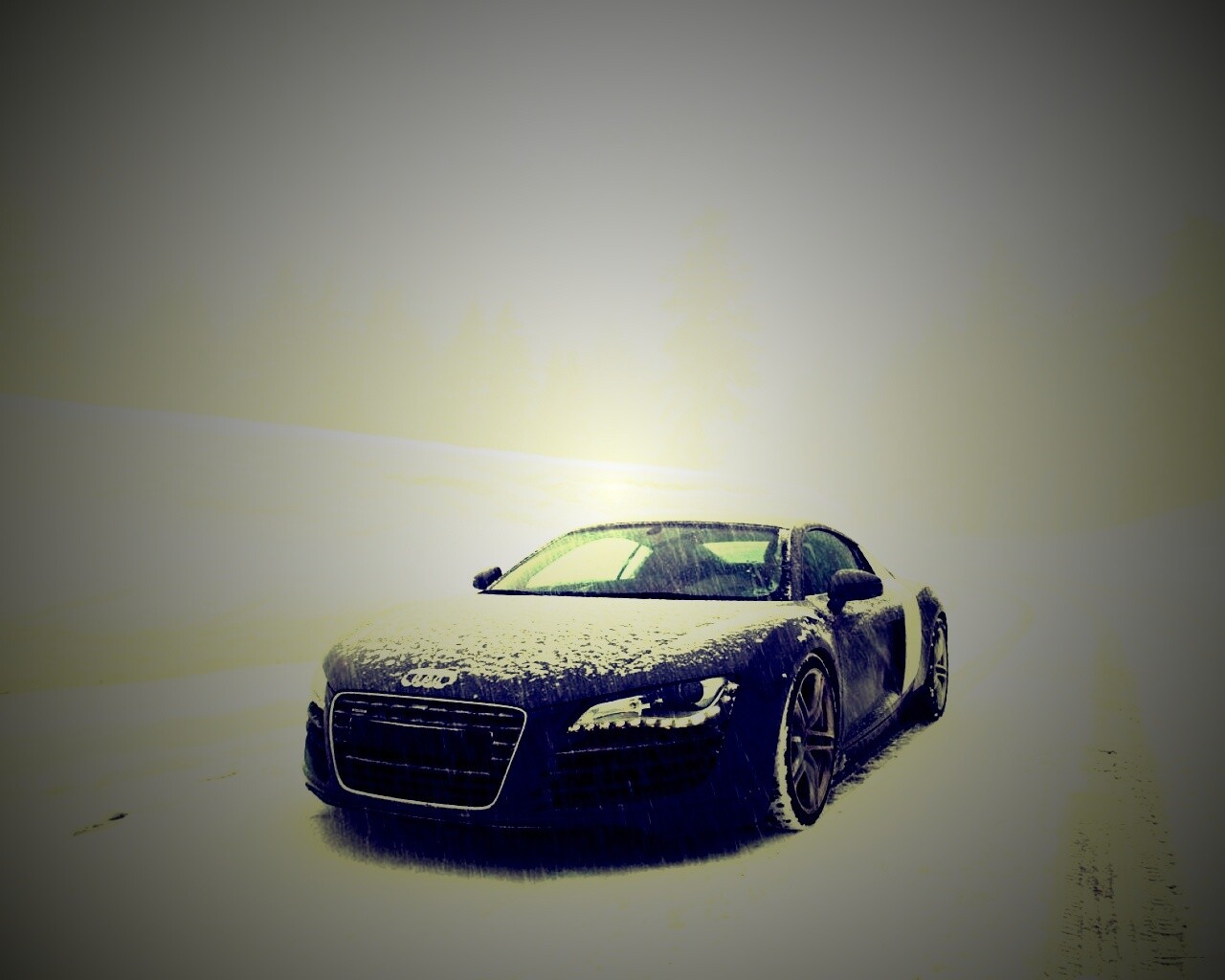 Audi R8 зимой обои