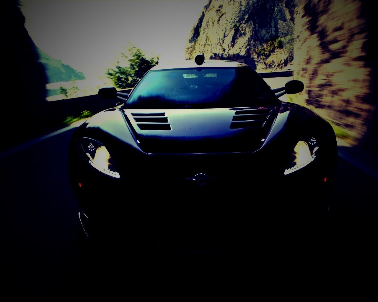 Машина въезжает в тоннель обои