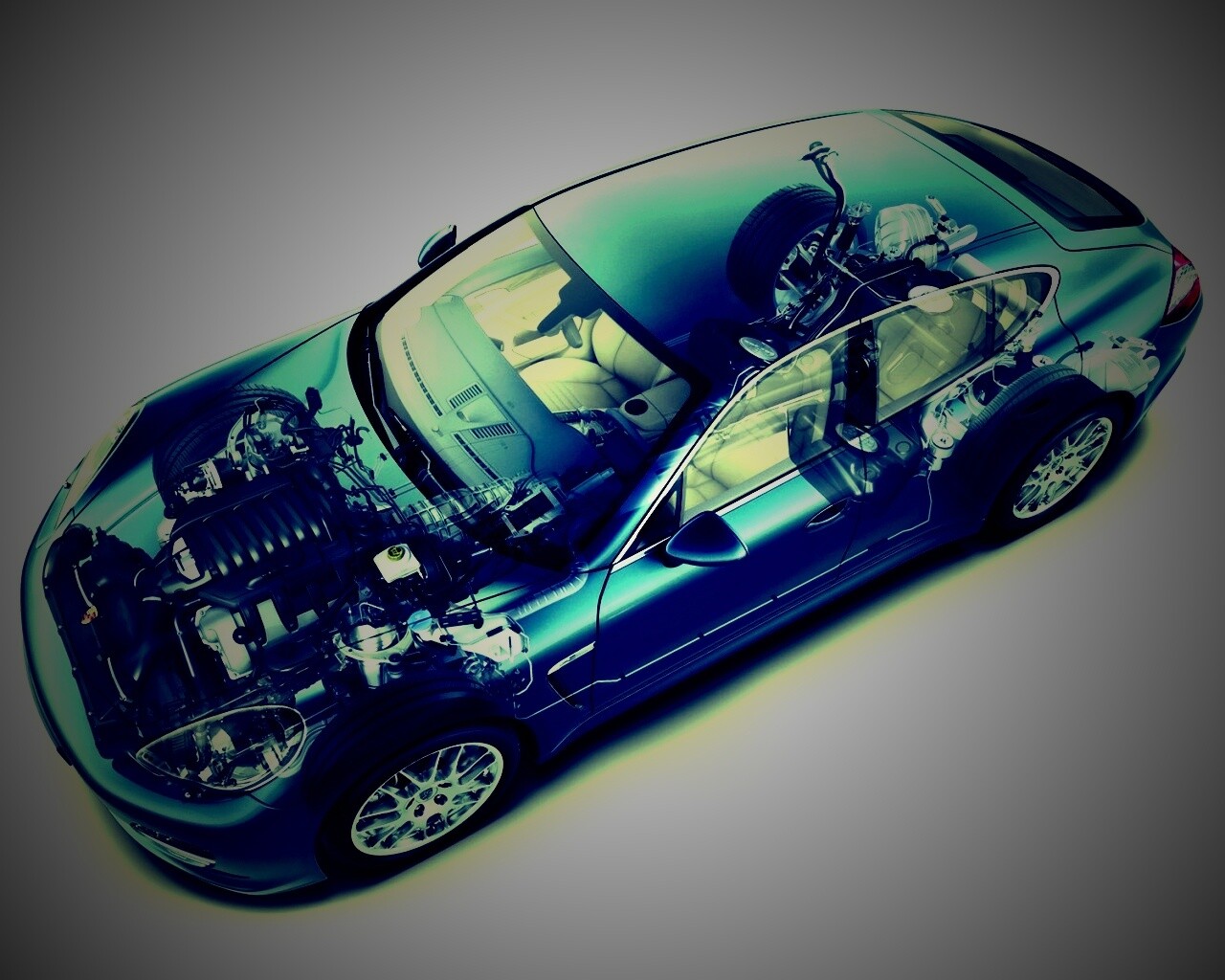 3D схема ходовой Порше обои