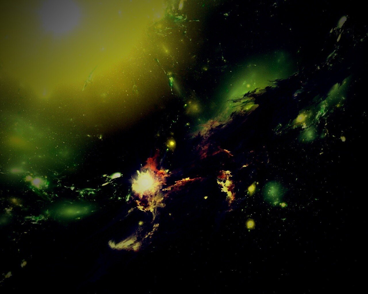 Зеленая туманность обои