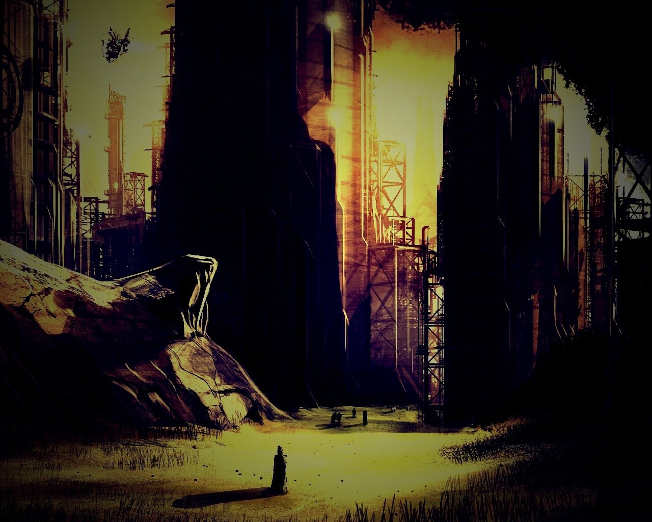 Технократический город обои