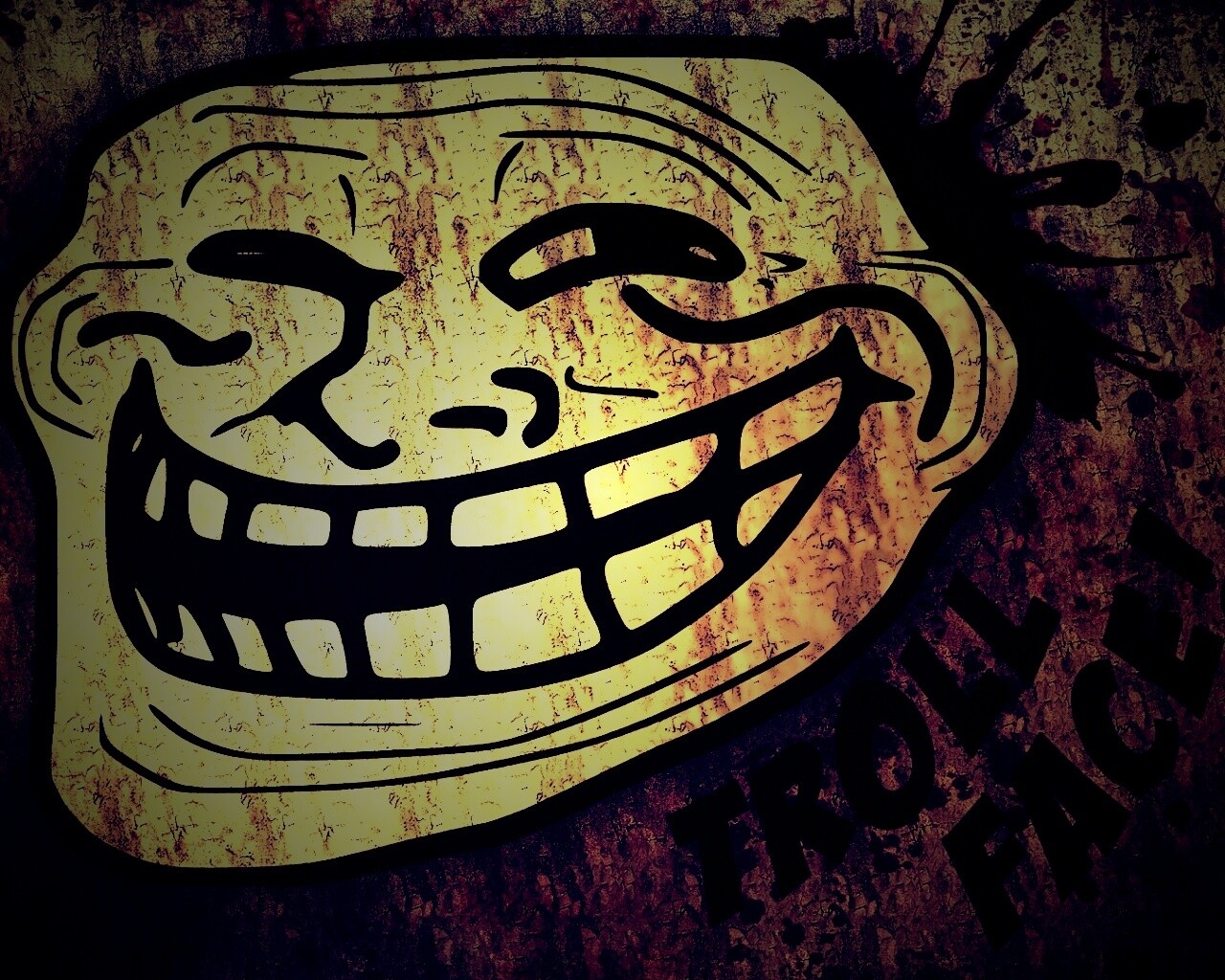 Trollface в стиле гранж обои