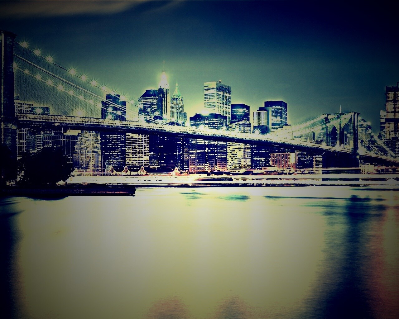 Огни ночного города обои