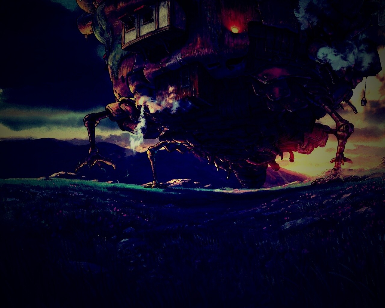 Ходячий замок в движении обои