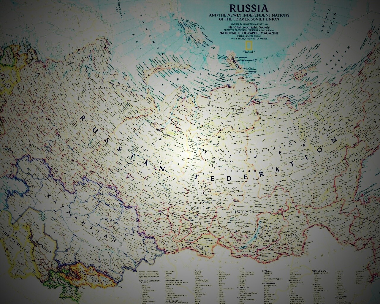 Карта России обои