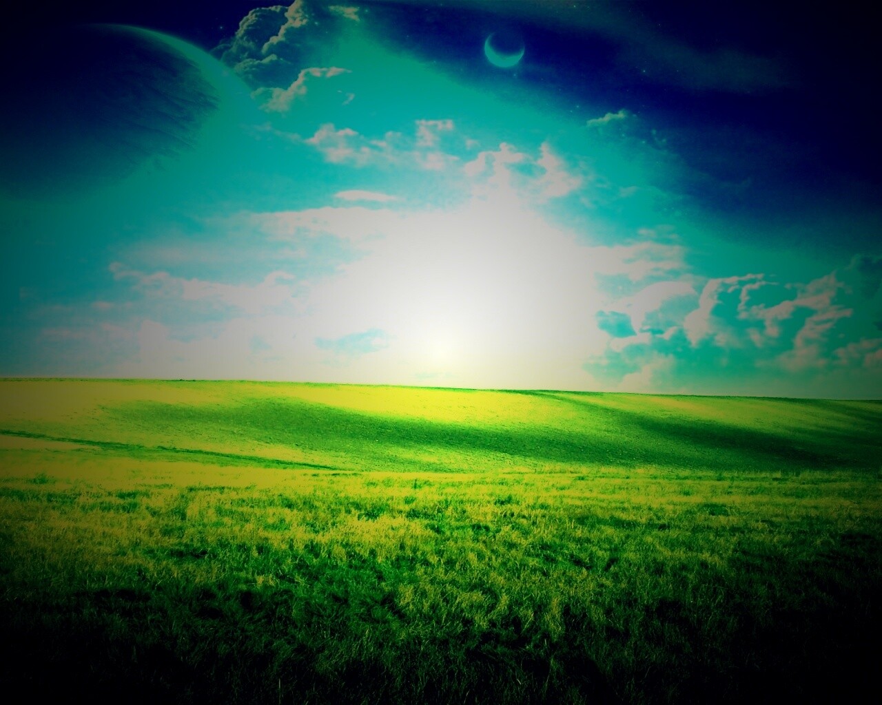 Луг на другой планете обои