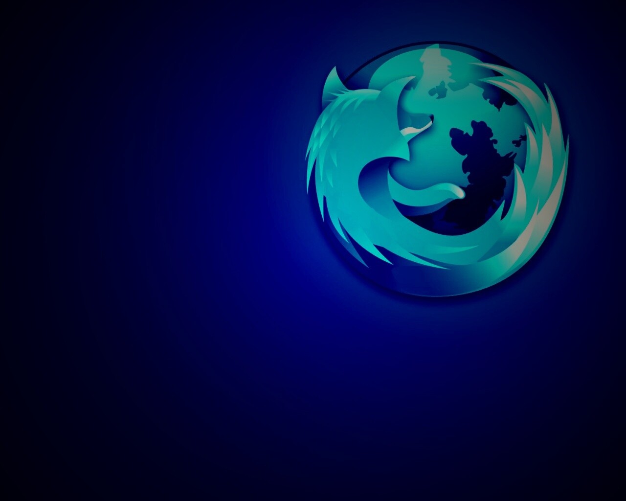 Логотип Firefox в синих тонах обои