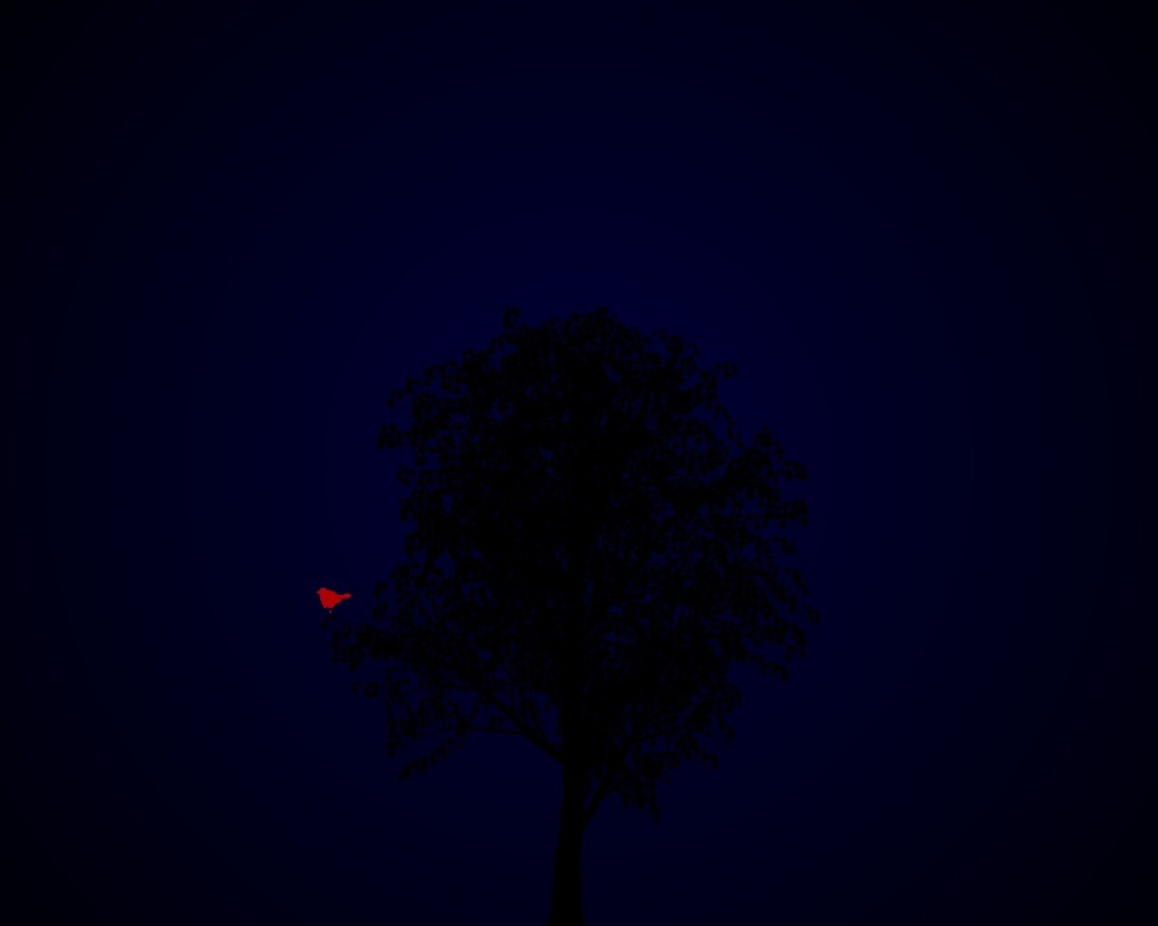 Дерево и птица обои