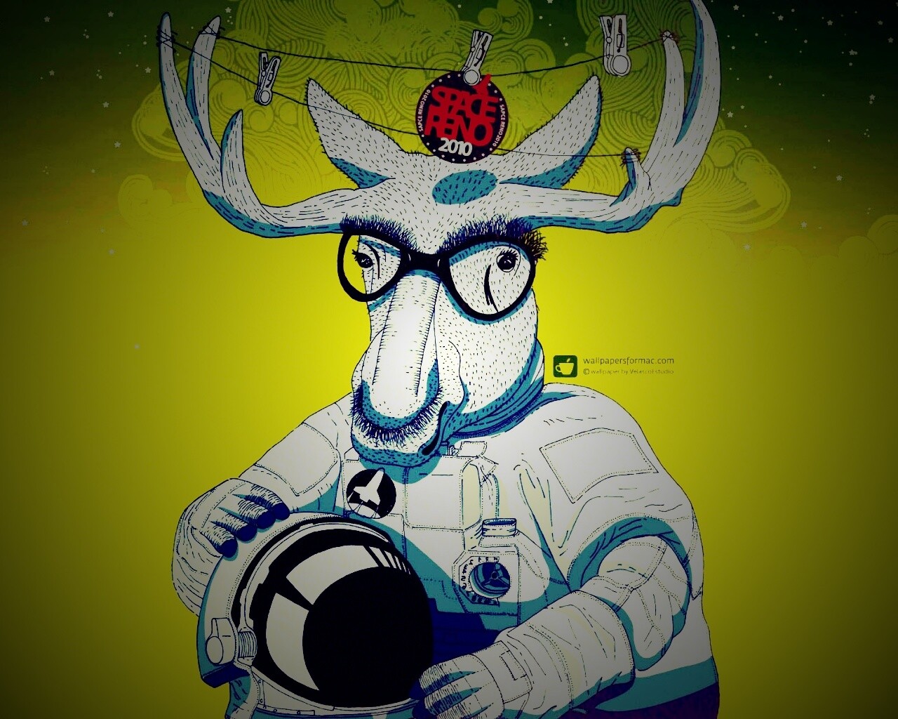 Лось в очках обои