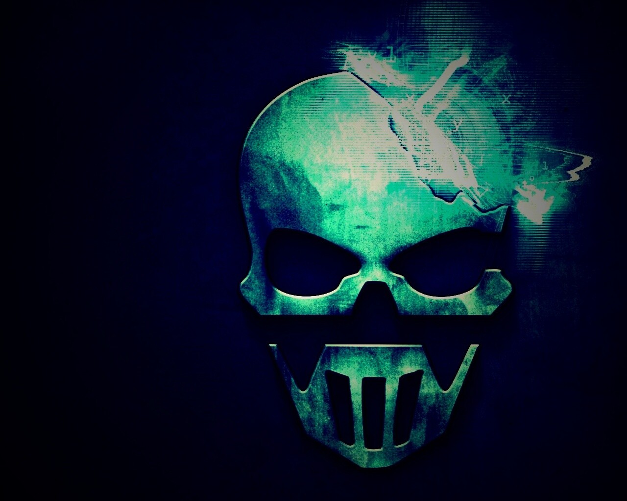 Контур стального черепа обои