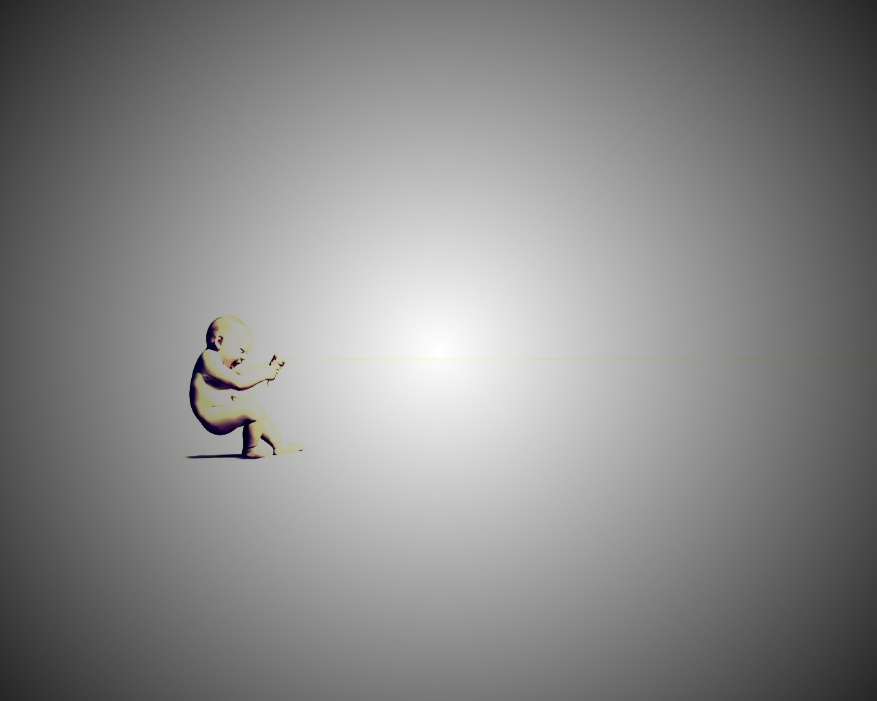 Младенец перетягивает пуповину обои