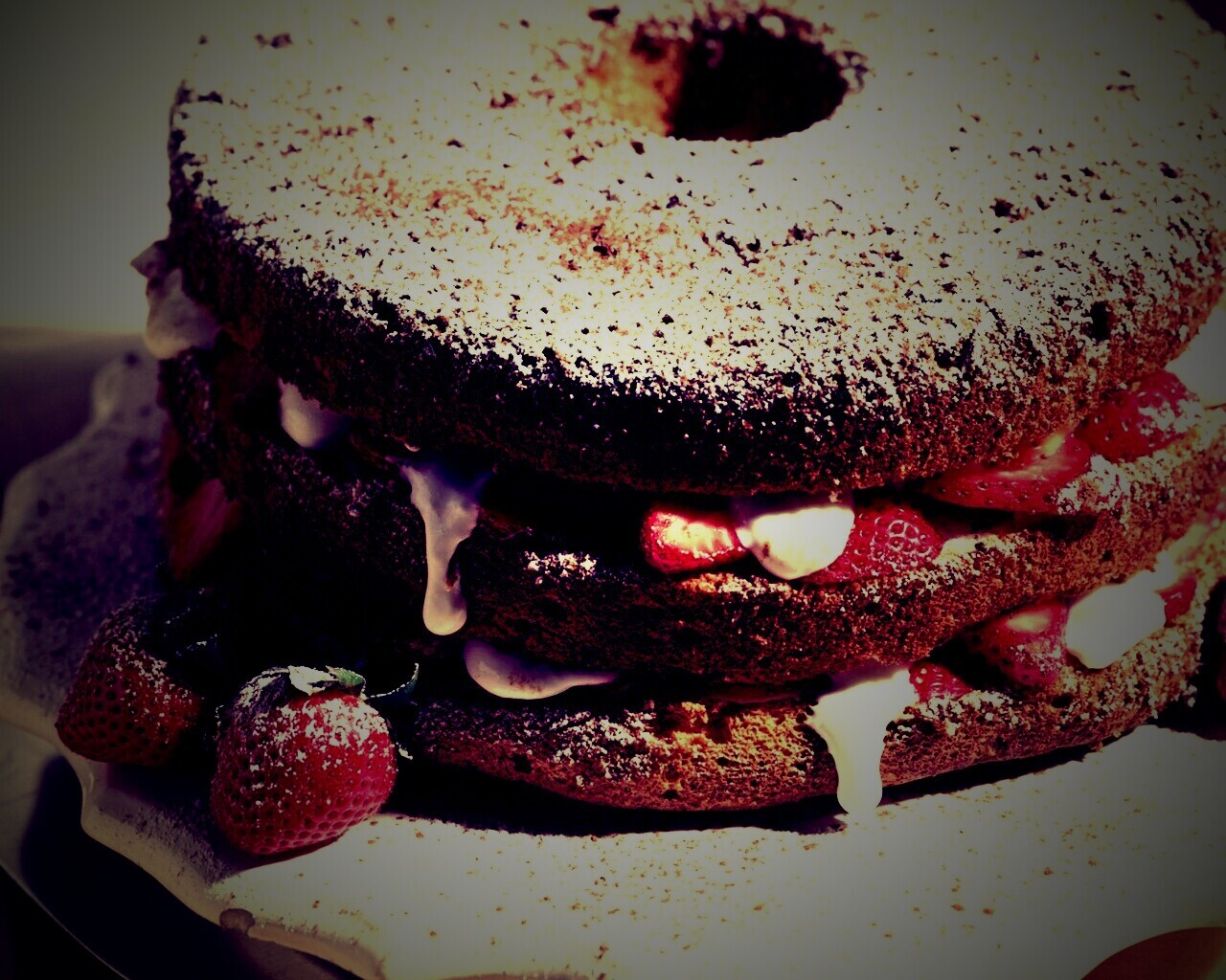 Десерт с фруктами обои