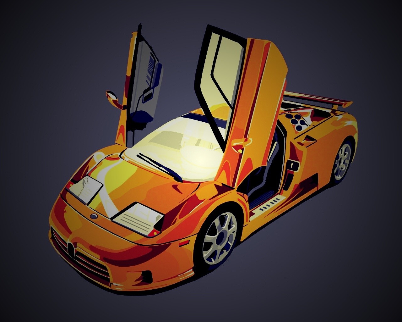 Bugatti EB 110 в векторе обои