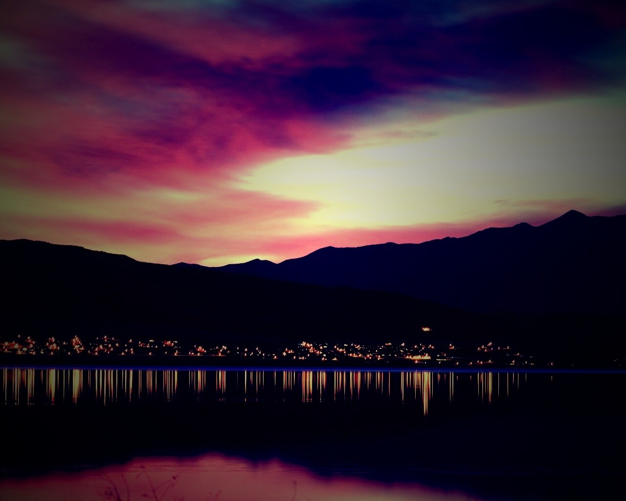 Закат на озере Юта обои