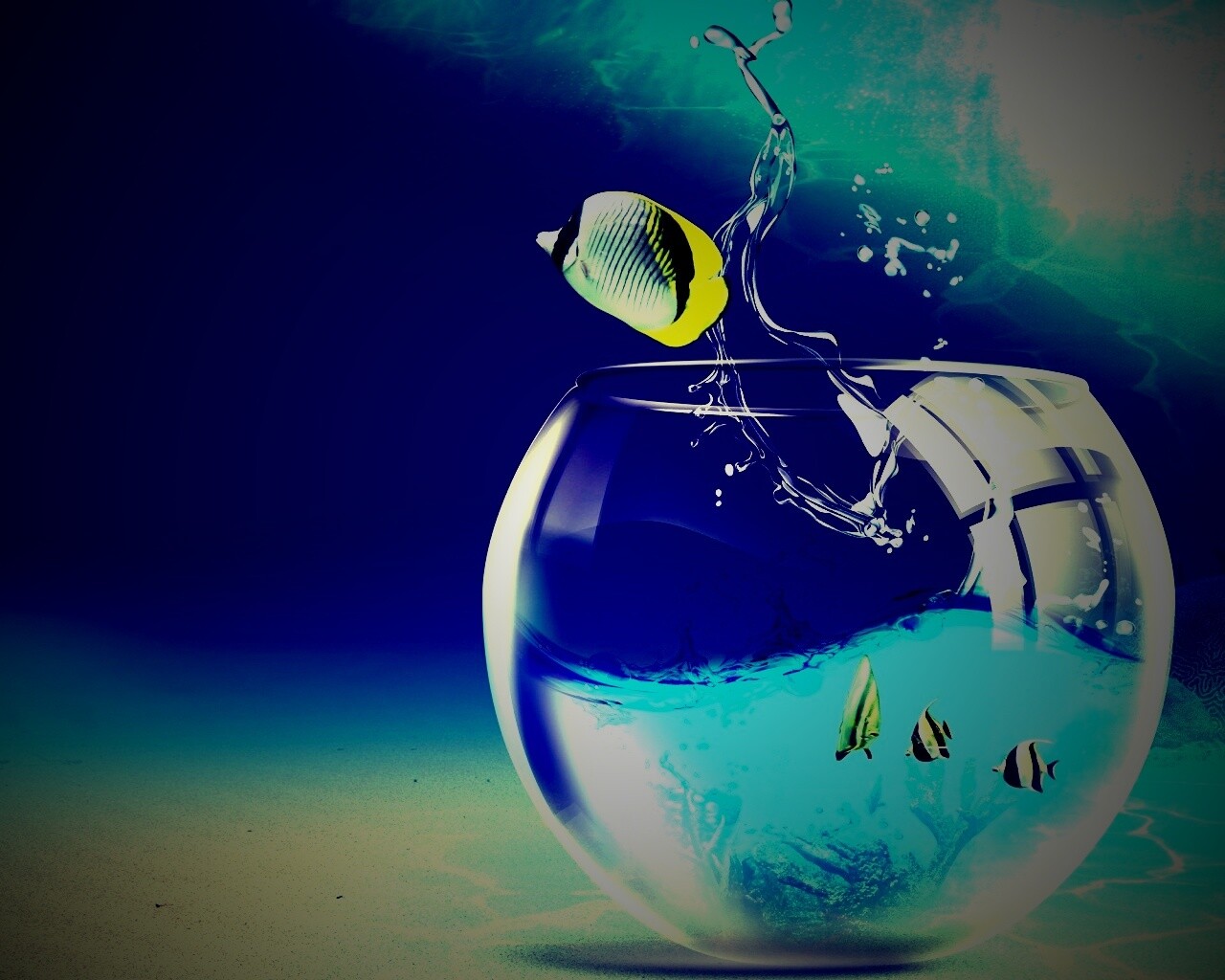 Аквариум с рыбками обои