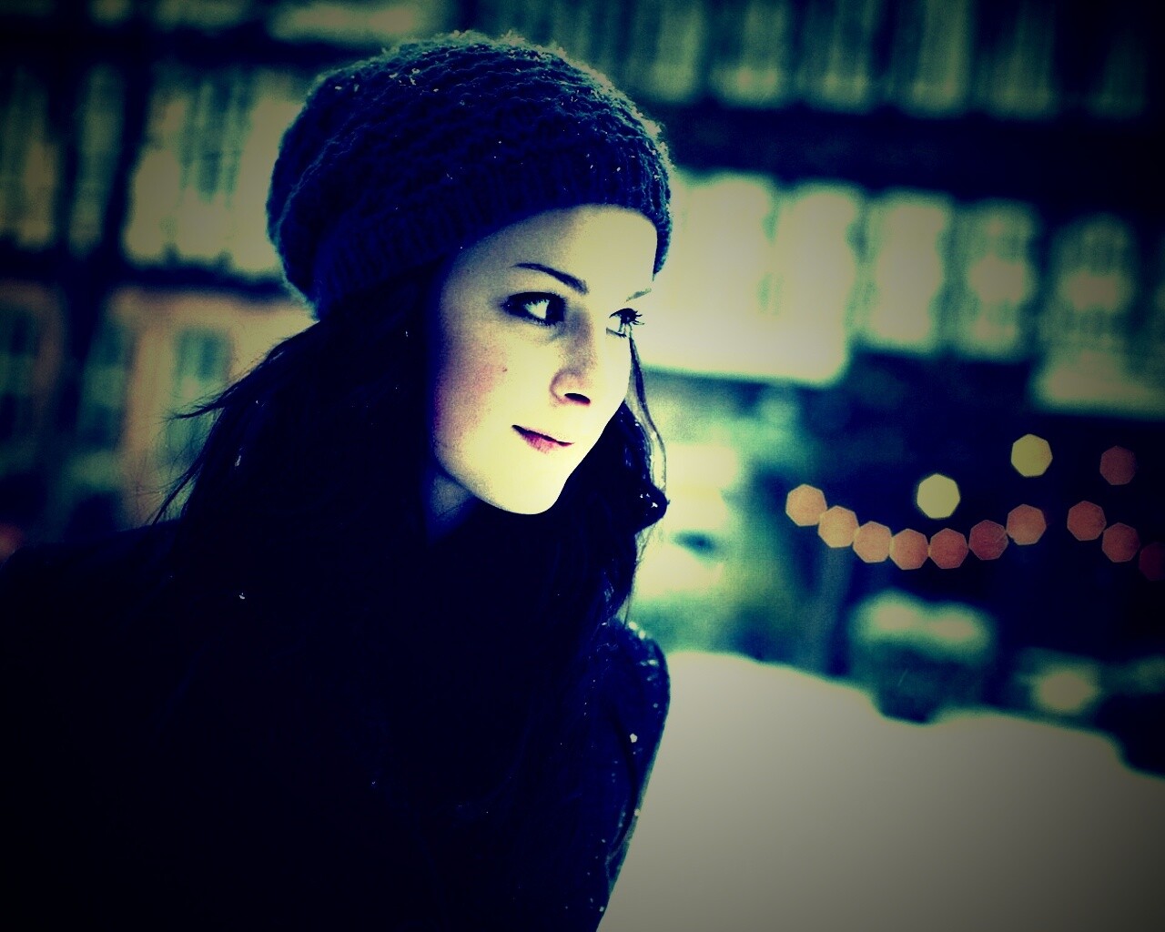 Девушка зимой обои