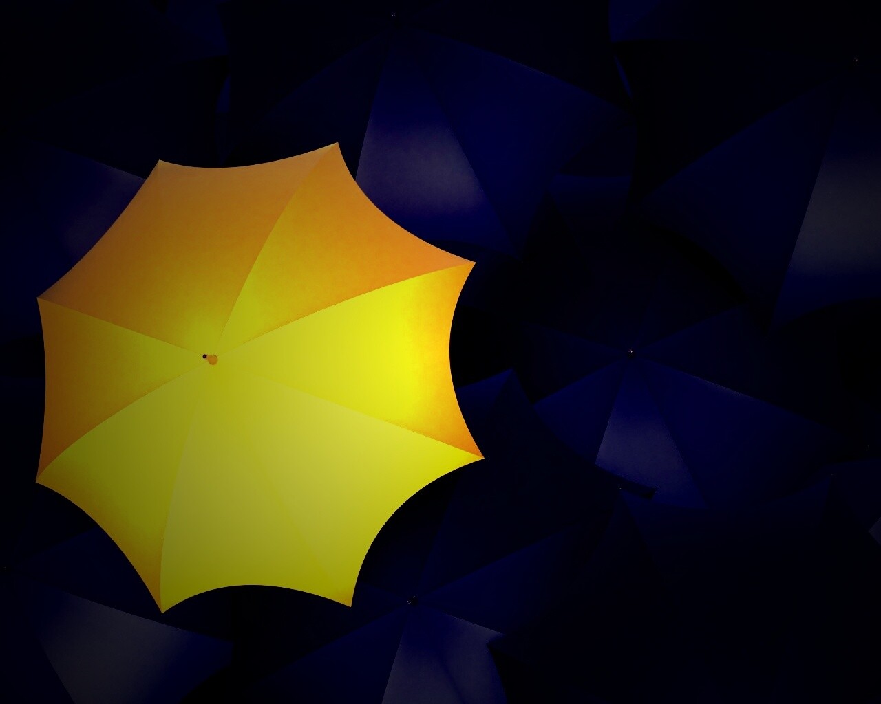 Жёлтый среди чёрных обои