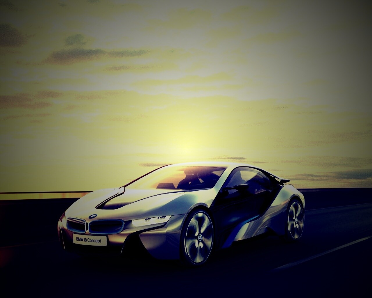 Концепт БМВ на дороге обои