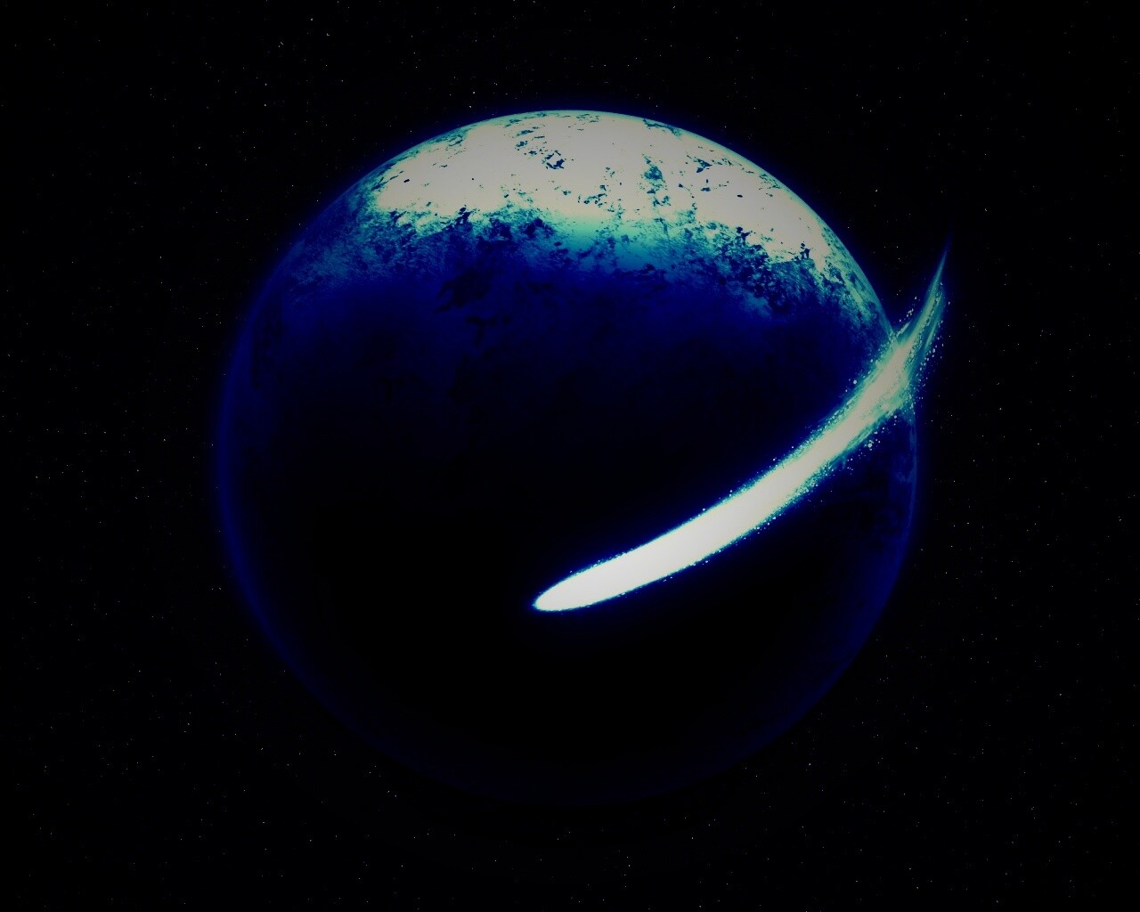 Комента облетает планету обои