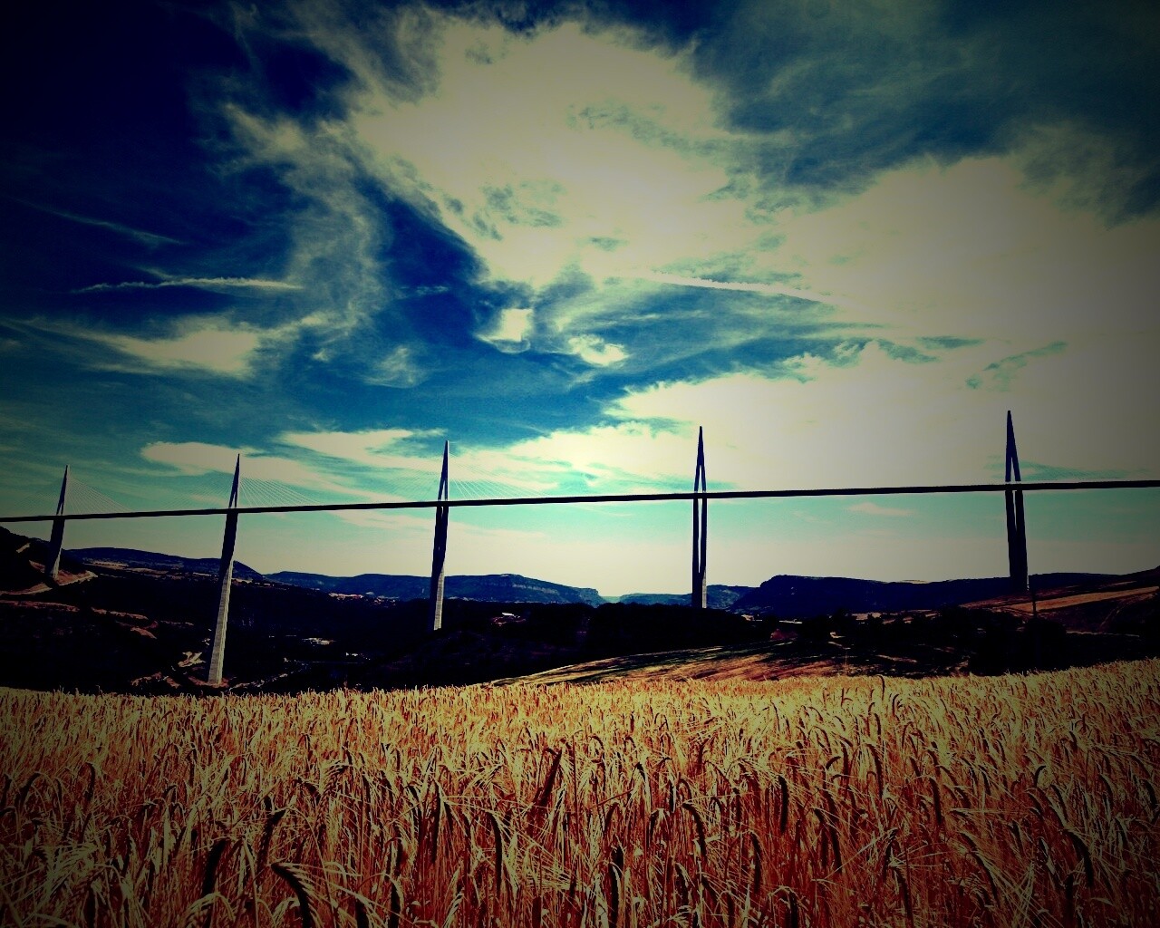 Мост над долиной обои