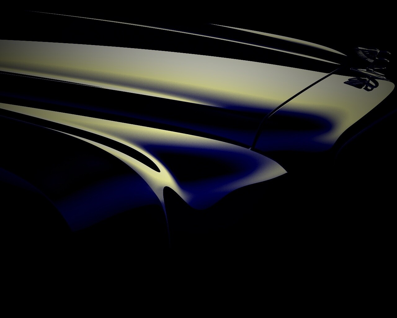 Капот чёрного авто обои