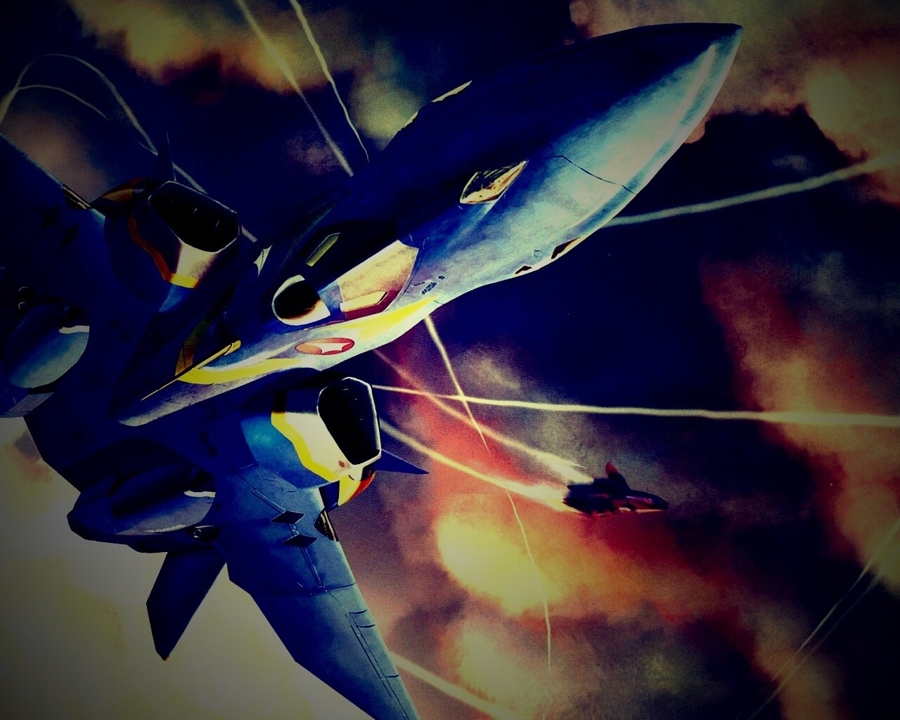 Фантастический самолёт делает бочку обои