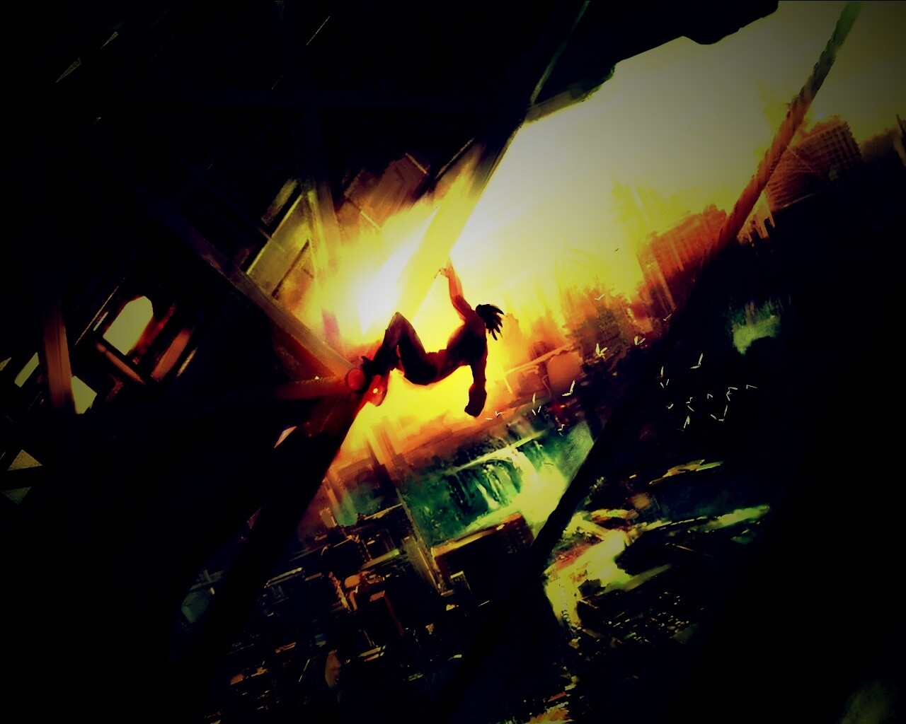 Мутант в постапокалиптическом городе обои