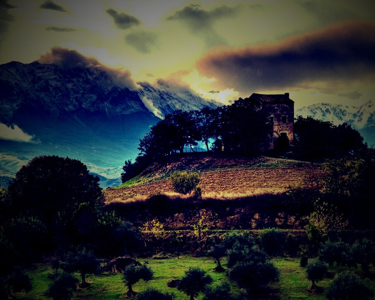 Горный пейзаж обои