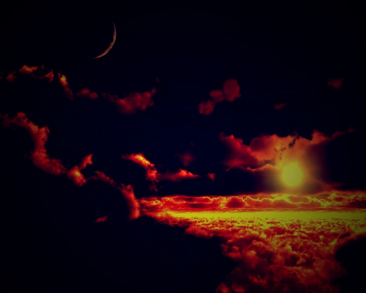 Над облаками обои