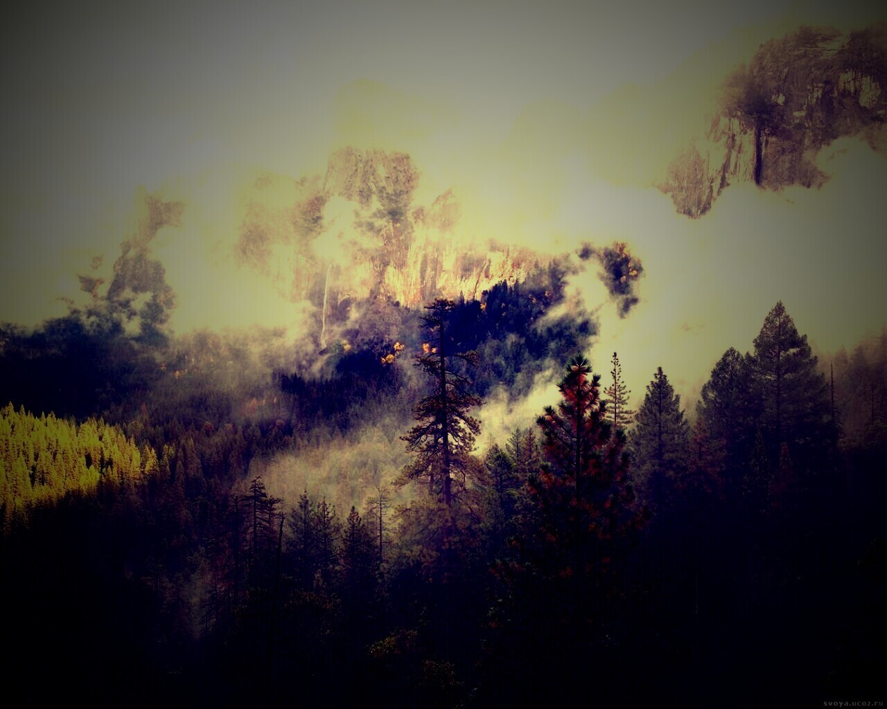 Туман в горах обои